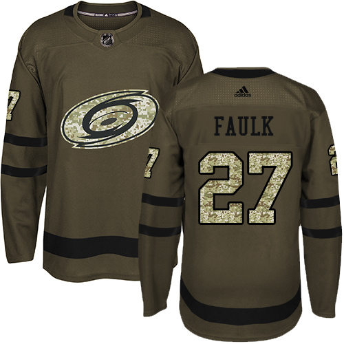 Adidas Hurricanes #27 Justin Faulk Green Salute to Service Stitched NHL Jersey